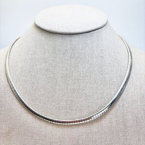 VTG Sterling Silver 925 Flattened Snake Chain Necklace Size 18.25" Length